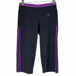 Adidas Purple  grey climalite cropped leggings